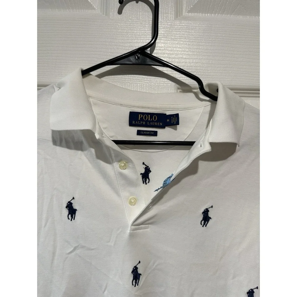 Polo Ralph Lauren Classic Fit Multi-pony Polo - White - Size: M